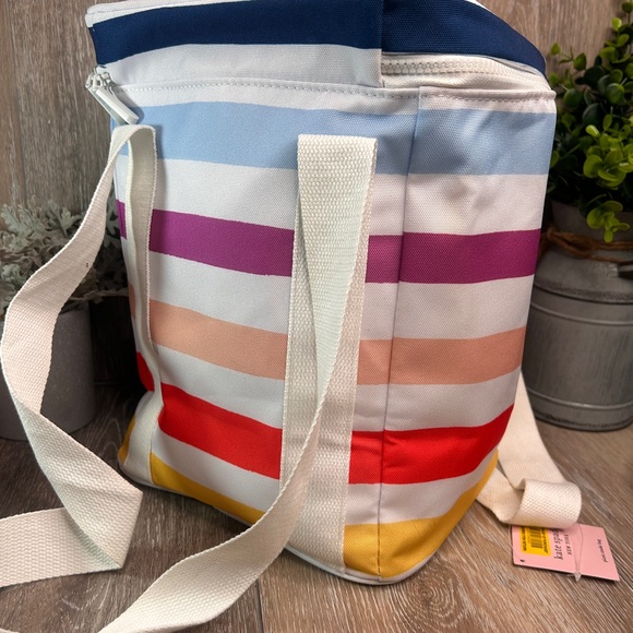 🌈 NWT Kate Spade Candy Stripe Picnic Cooler Bag | Insulated Tote | Beach Pool - Picture 9 of 10